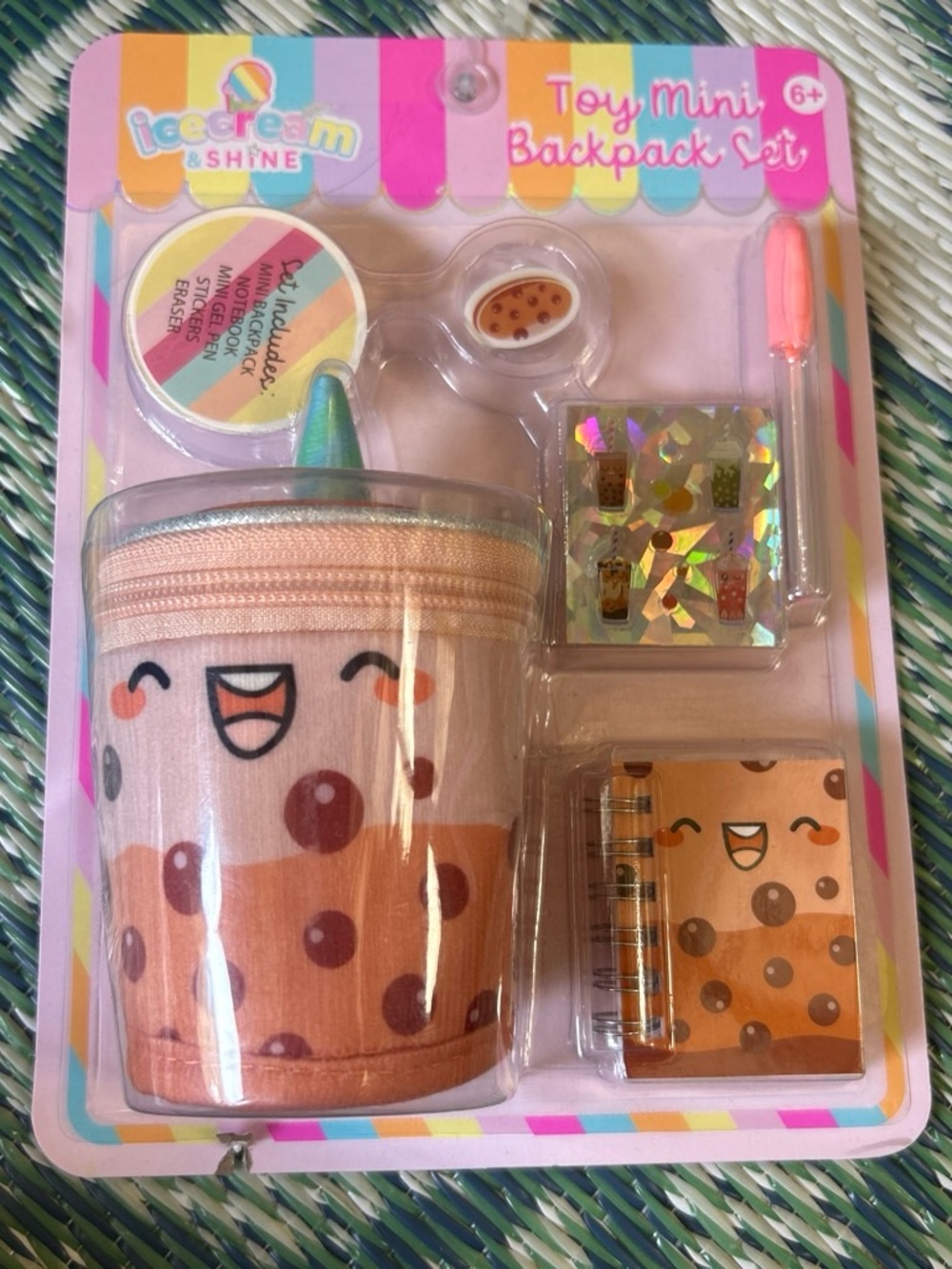 & Other Stories Peach Bubble Tea Mini Backpack Set with Matching Accessories